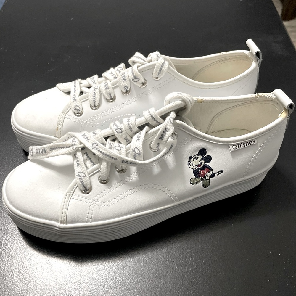 Genuine Mickey Vintage Disney White Platform Sneakers Shoes